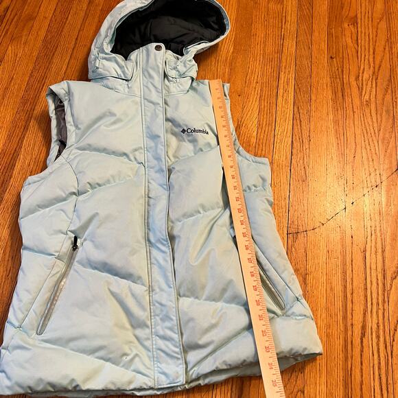 Columbia Vest Womens Large Omni Heat Hooded Down Jacket Light Blue * - Picture 13 of 13